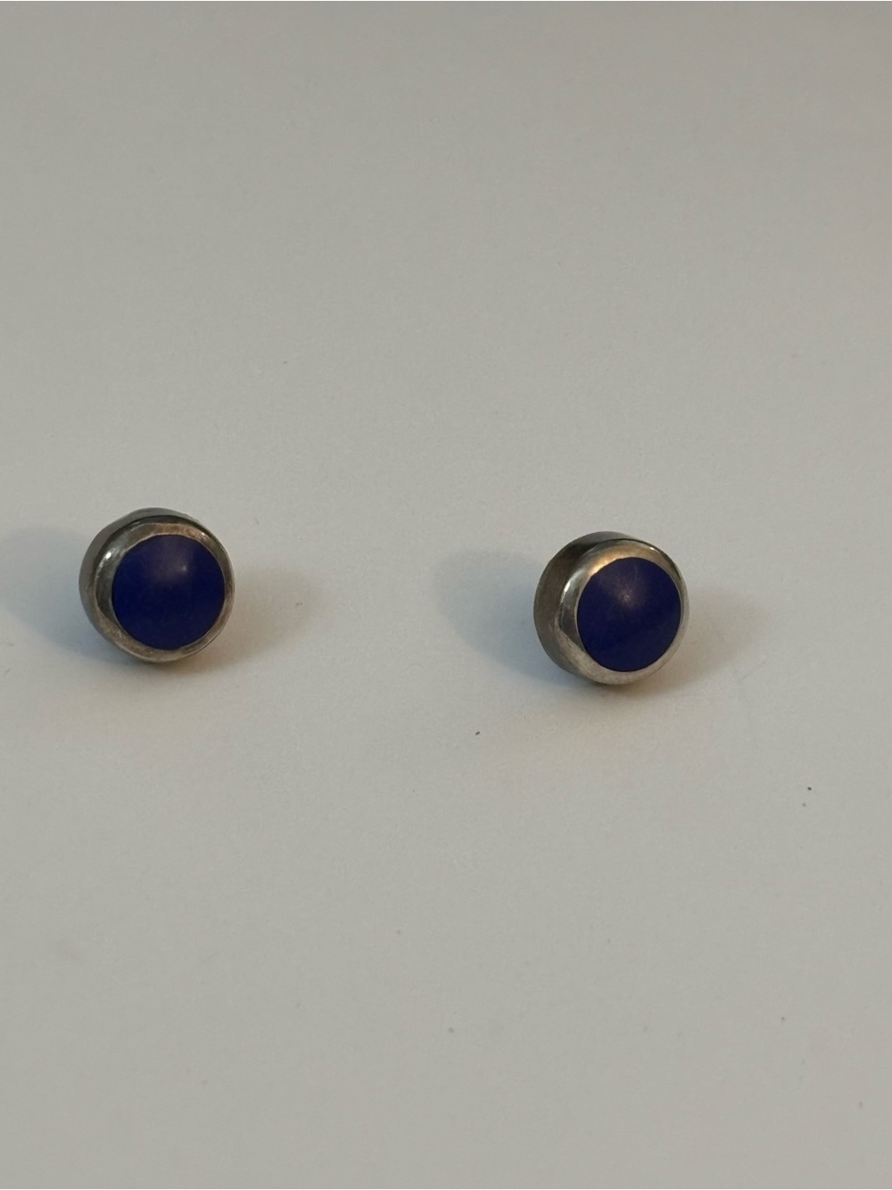 Natural Lapis Lazuli 925 Sterling Silver Round 9mm Stud Earrings